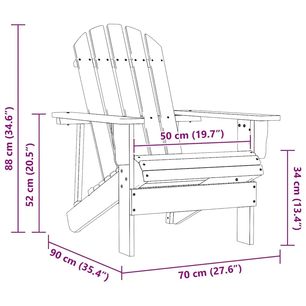 Garden Chair Vintage Style White Solid Hardwood Outdoor Armchair