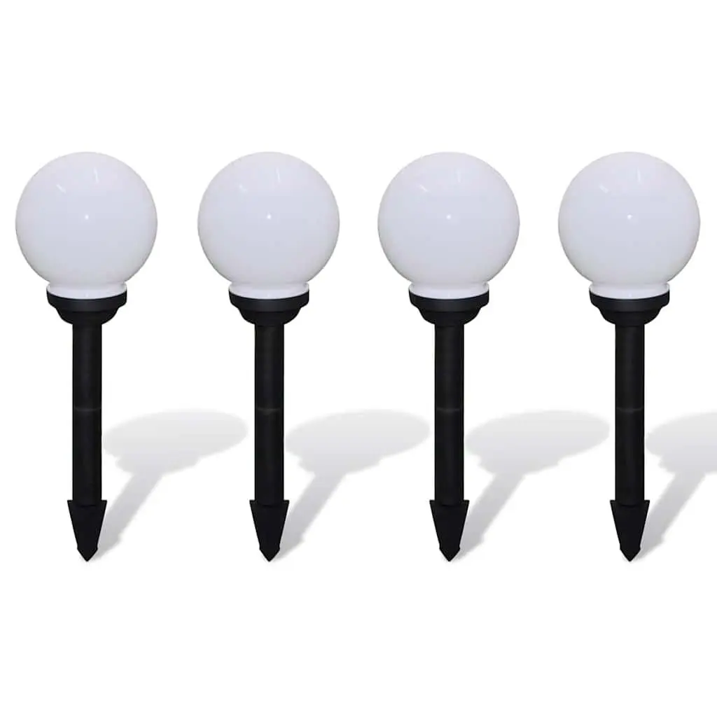 Outdoor Solar LED Lights Height Adjustable 15cm 4 Piece Set Garden Decoration