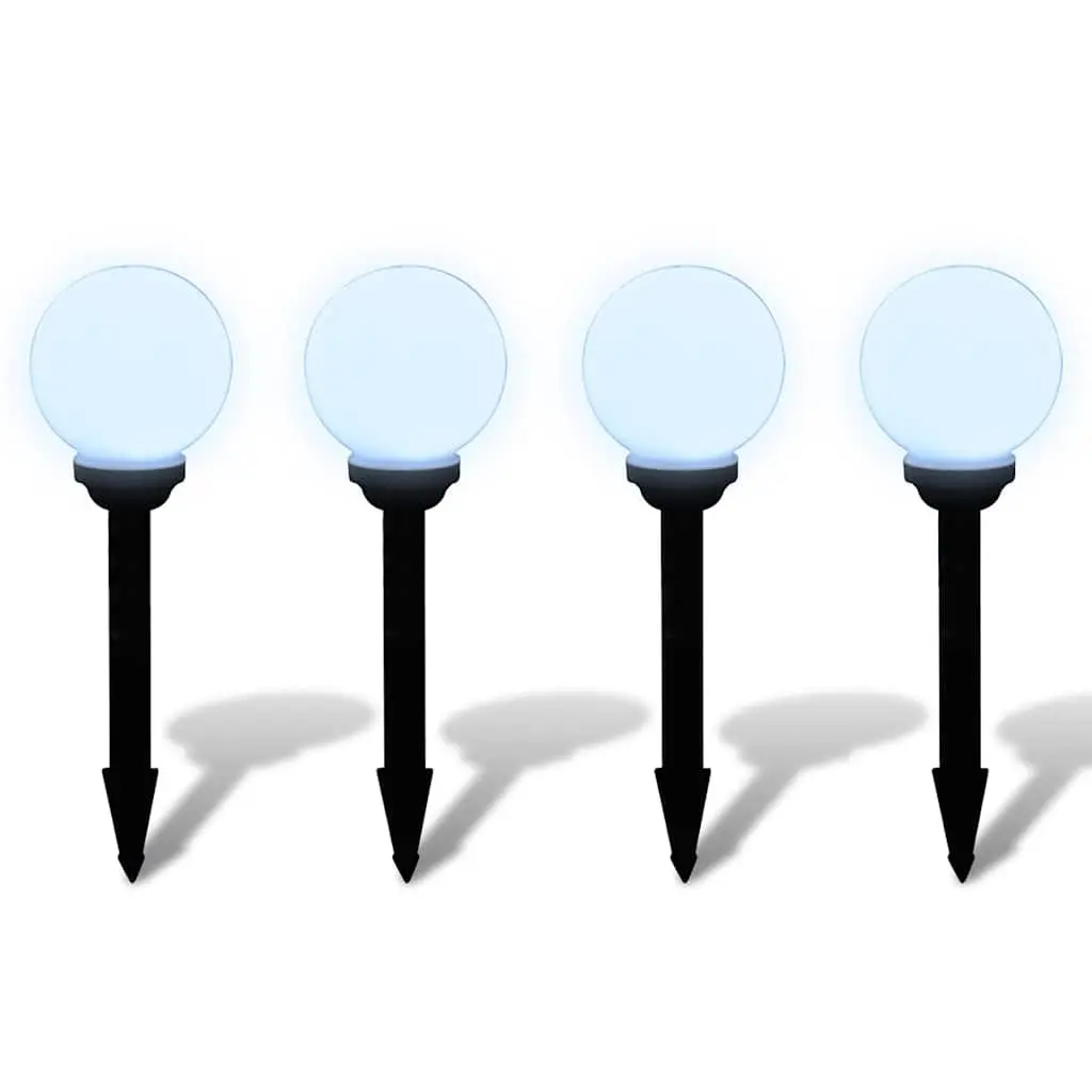Outdoor Solar LED Lights Height Adjustable 15cm 4 Piece Set Garden Decoration
