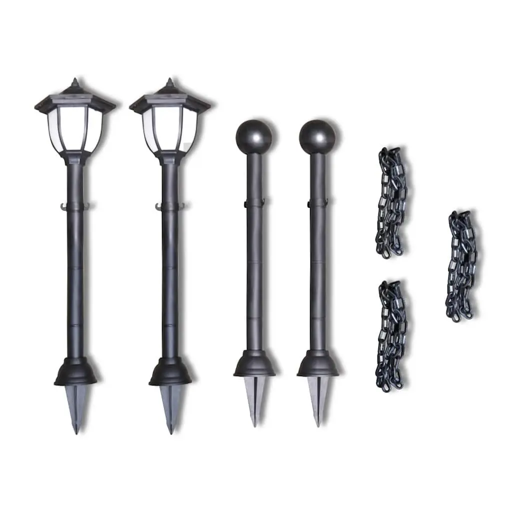 Solar Fence Lights Outdoor Garden Patio Lighting Two LED Lamps