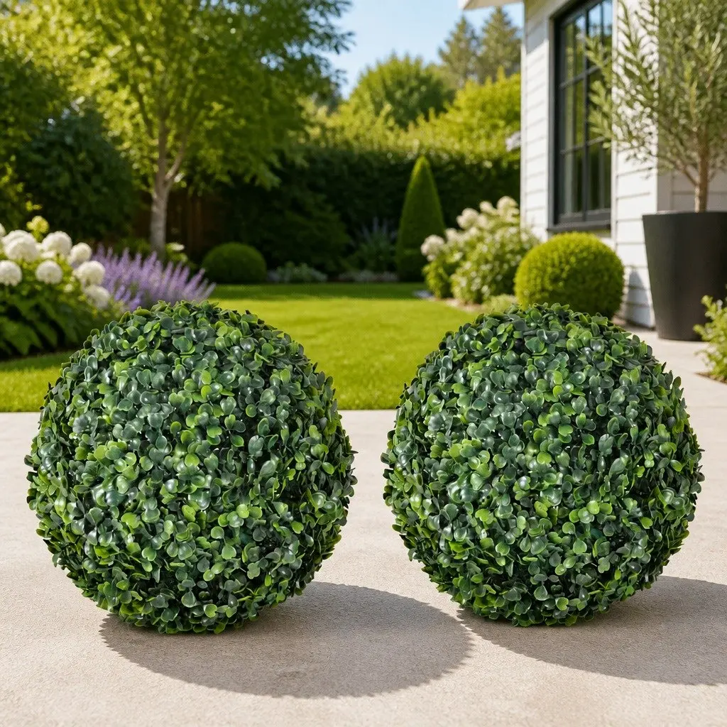 35cm Artificial Green Topiary Balls