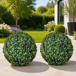 Create Your Own Oasis with 35cm Artificial Green Topiary Balls