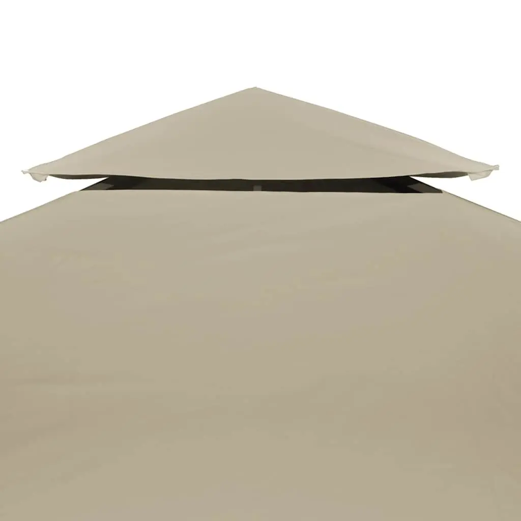 Replacement Gazebo Canopy Top Waterproof 3x4m Beige Outdoor Cover