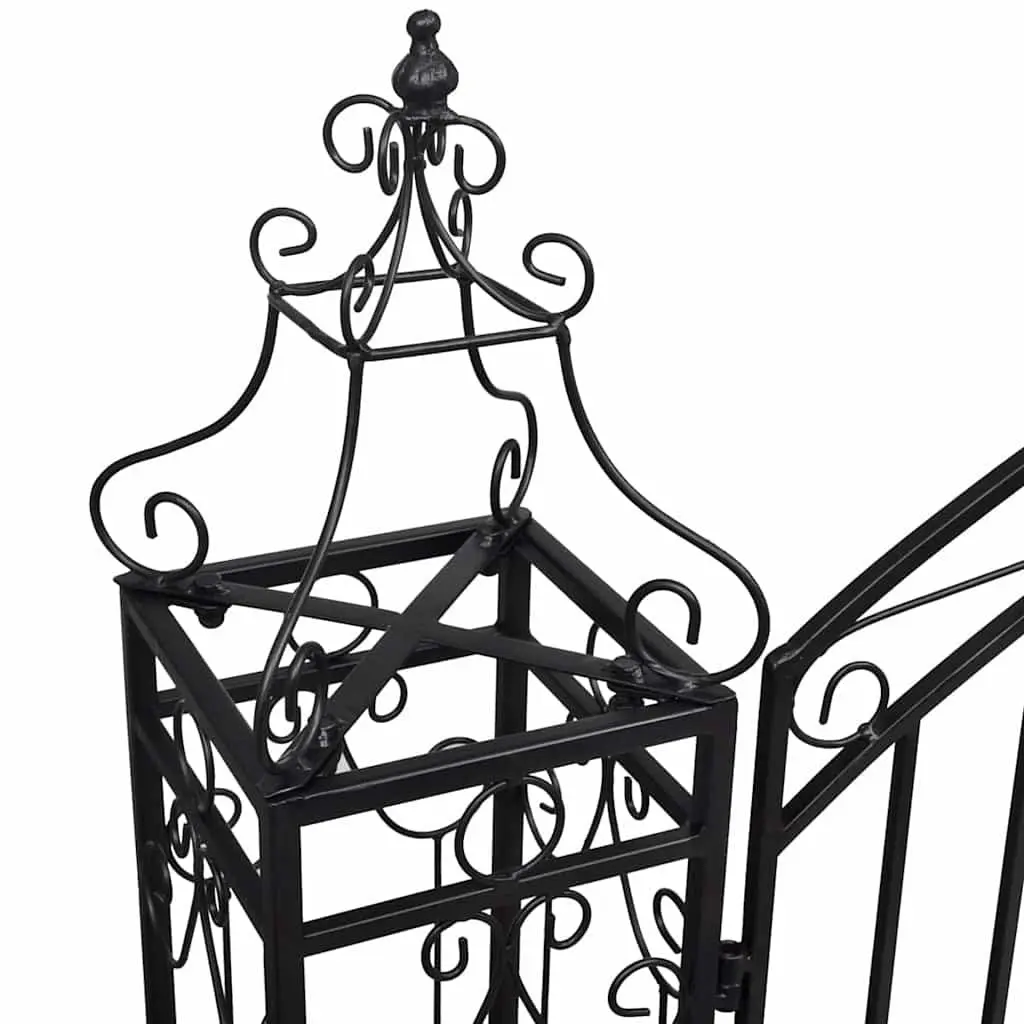 Wrought Iron Garden Gate Ornamental Black 122x20.5x134cm