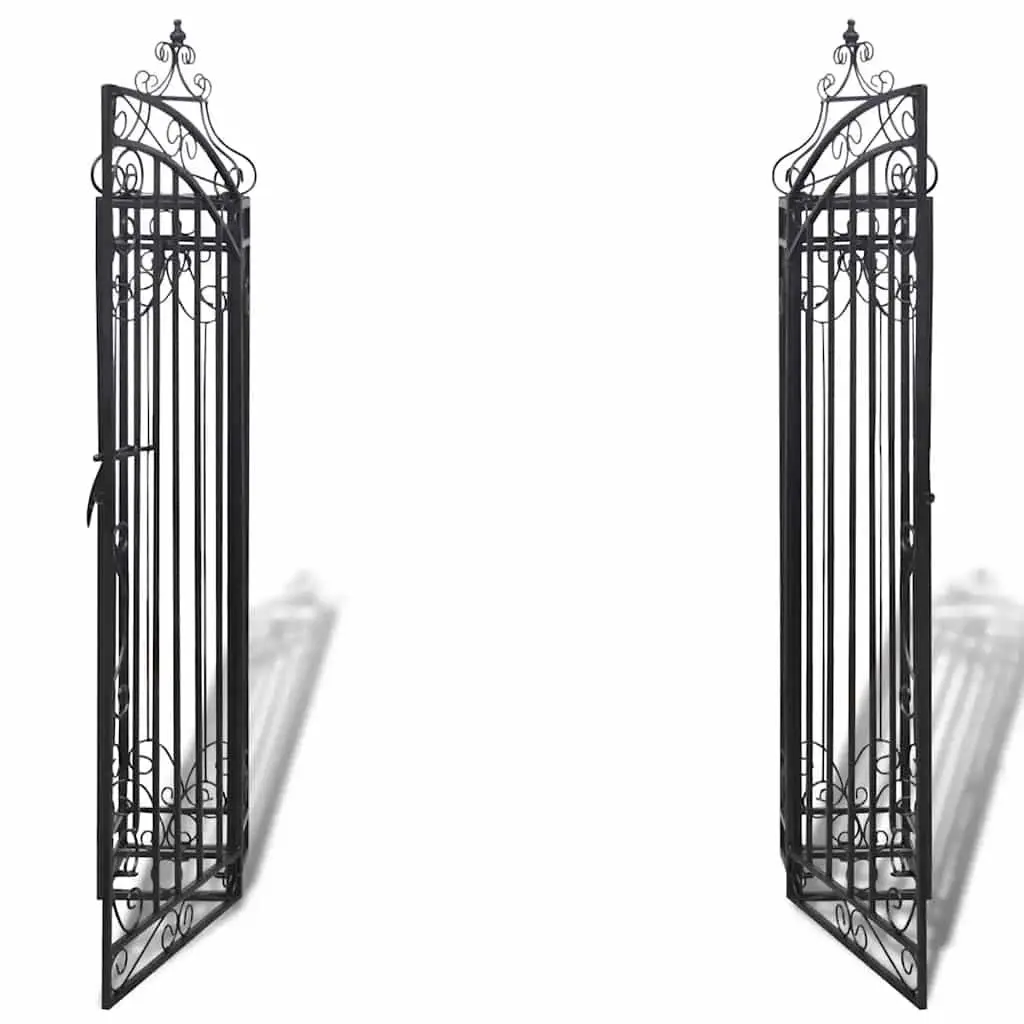 Wrought Iron Garden Gate Ornamental Black 122x20.5x134cm