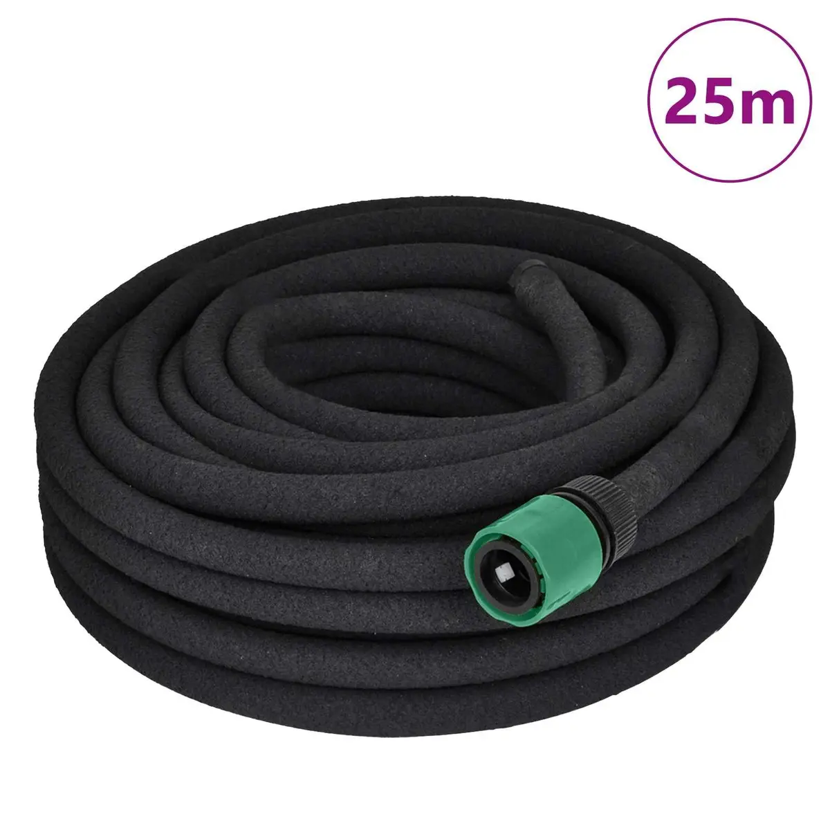 Garden Soaker Hose 25m Watering Irrigation Flexible Drip 1/2" Connector Black