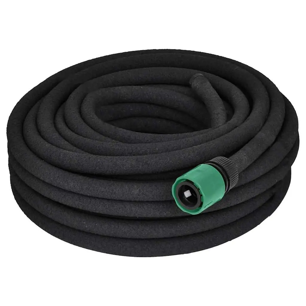 Garden Soaker Hose 25m Watering Irrigation Flexible Drip 1/2" Connector Black