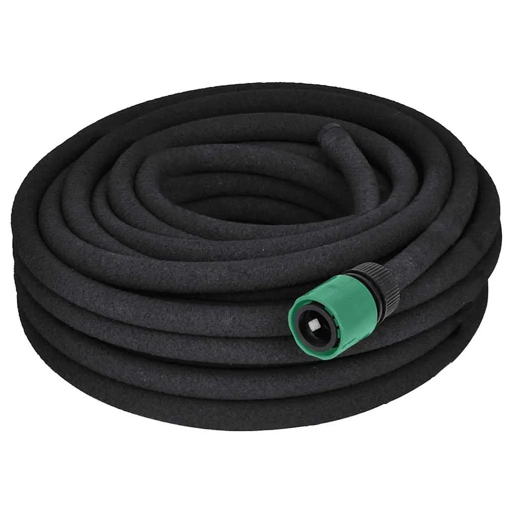 Soaker Hose Flexible 50m Watering Irrigation 1/2" Connector Black