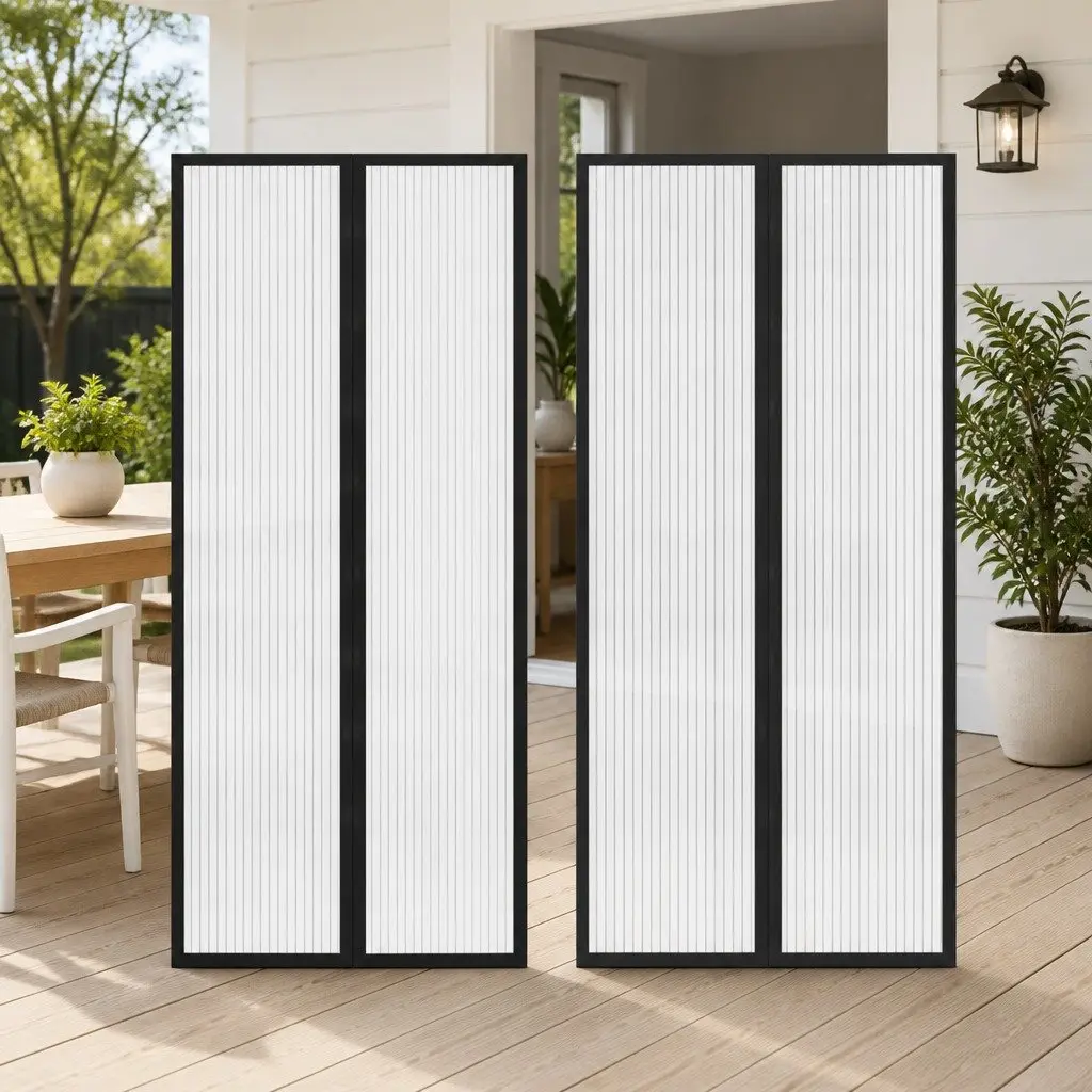 Insect Door Curtain Waterproof Polyester Mesh Black 210 x 100 cm 2 pcs