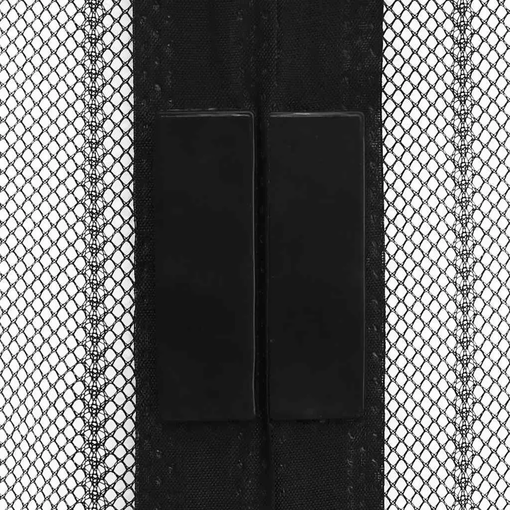 Insect Door Curtain Waterproof Polyester Mesh Black 210 x 100 cm 2 pcs