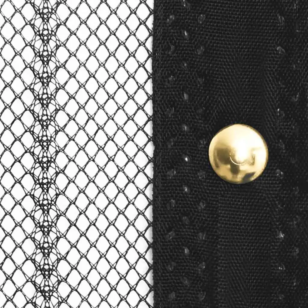 Insect Door Curtain Waterproof Polyester Mesh Black 210 x 100 cm 2 pcs