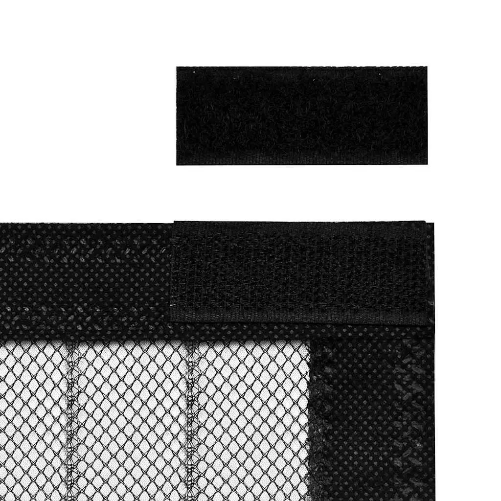 Insect Door Curtain Waterproof Polyester Mesh Black 210 x 100 cm 2 pcs