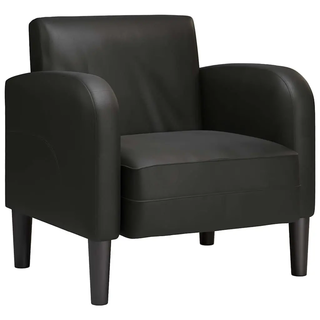 Arm Chair Faux Leather Black 54 cm