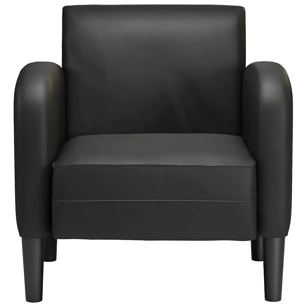 Arm Chair Faux Leather Black 54 cm