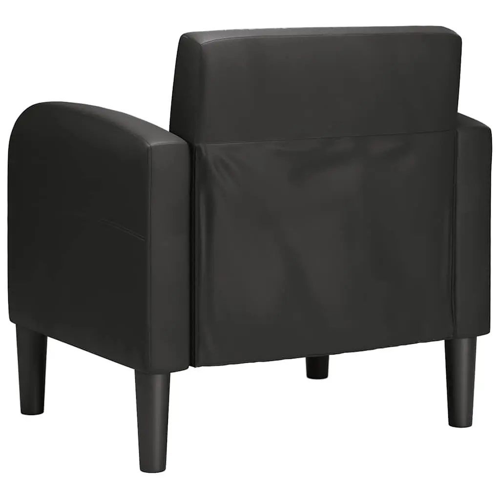 Arm Chair Faux Leather Black 54 cm