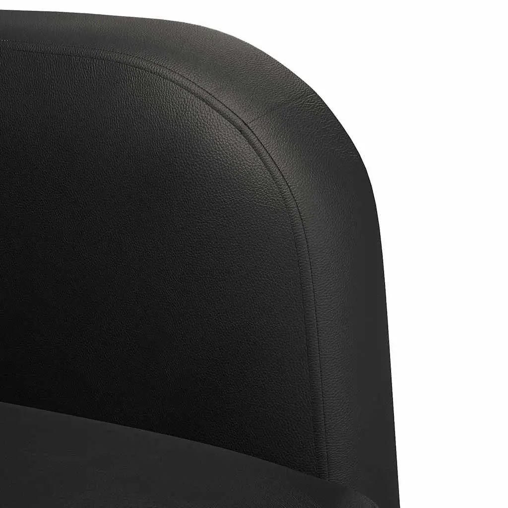 Arm Chair Faux Leather Black 54 cm