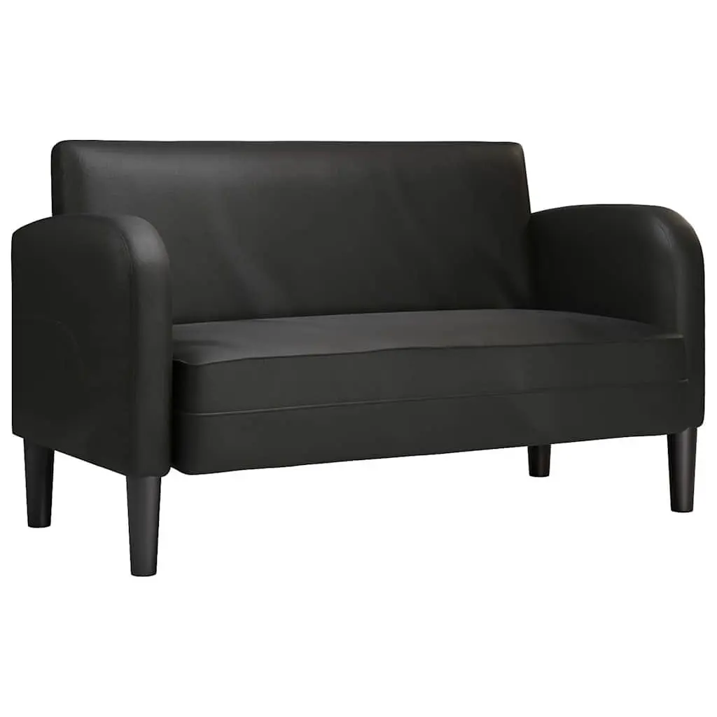 Loveseat Sofa 110 cm Black Compact Two-Seater Couch Living Room Furniture