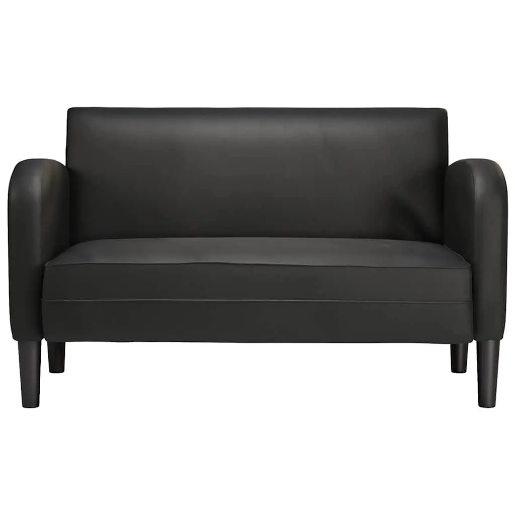 Loveseat Sofa 110 cm Black Compact Two-Seater Couch Living Room Furniture