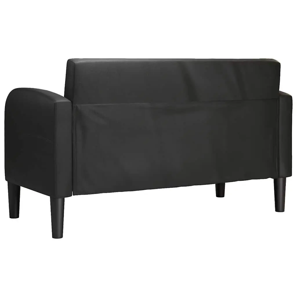 Loveseat Sofa 110 cm Black Compact Two-Seater Couch Living Room Furniture