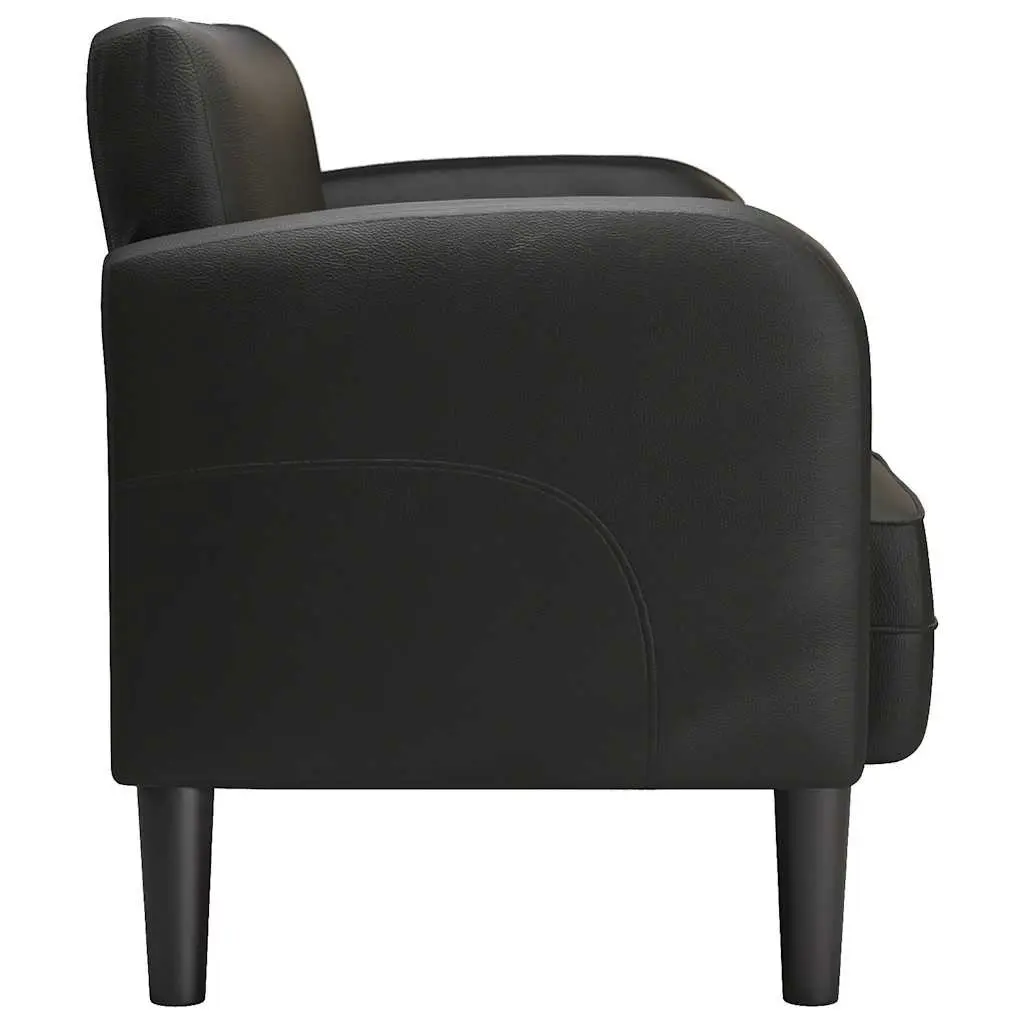 Loveseat Sofa 110 cm Black Compact Two-Seater Couch Living Room Furniture