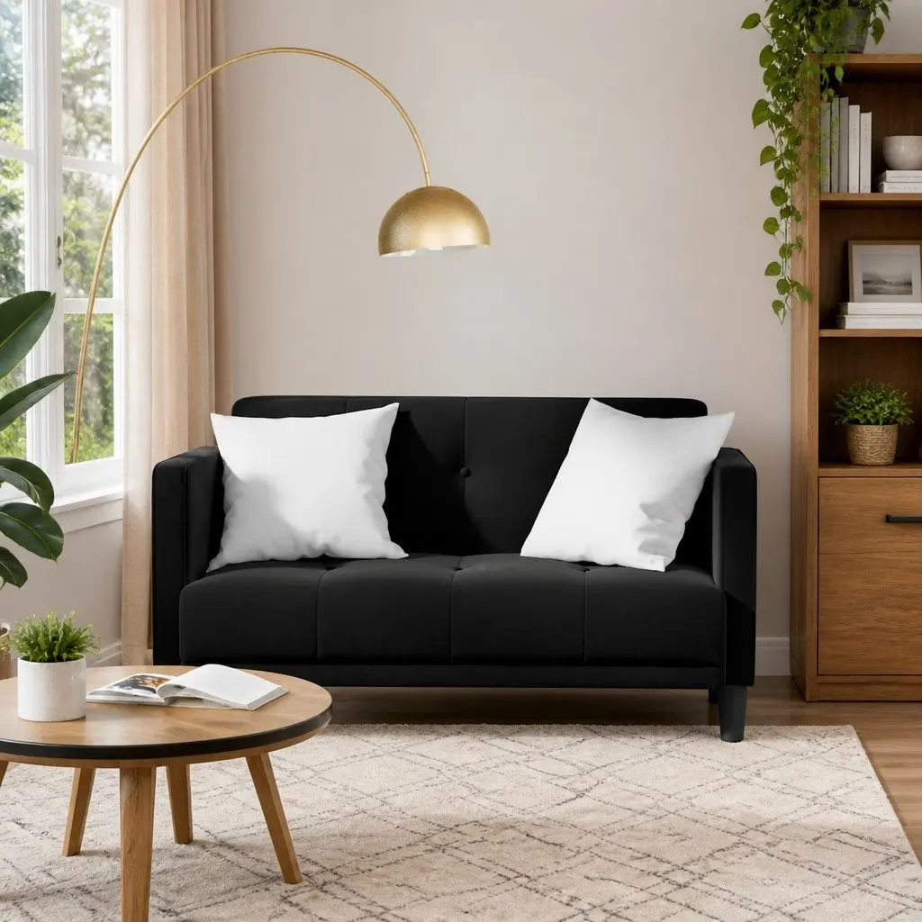Black Velvet Loveseat