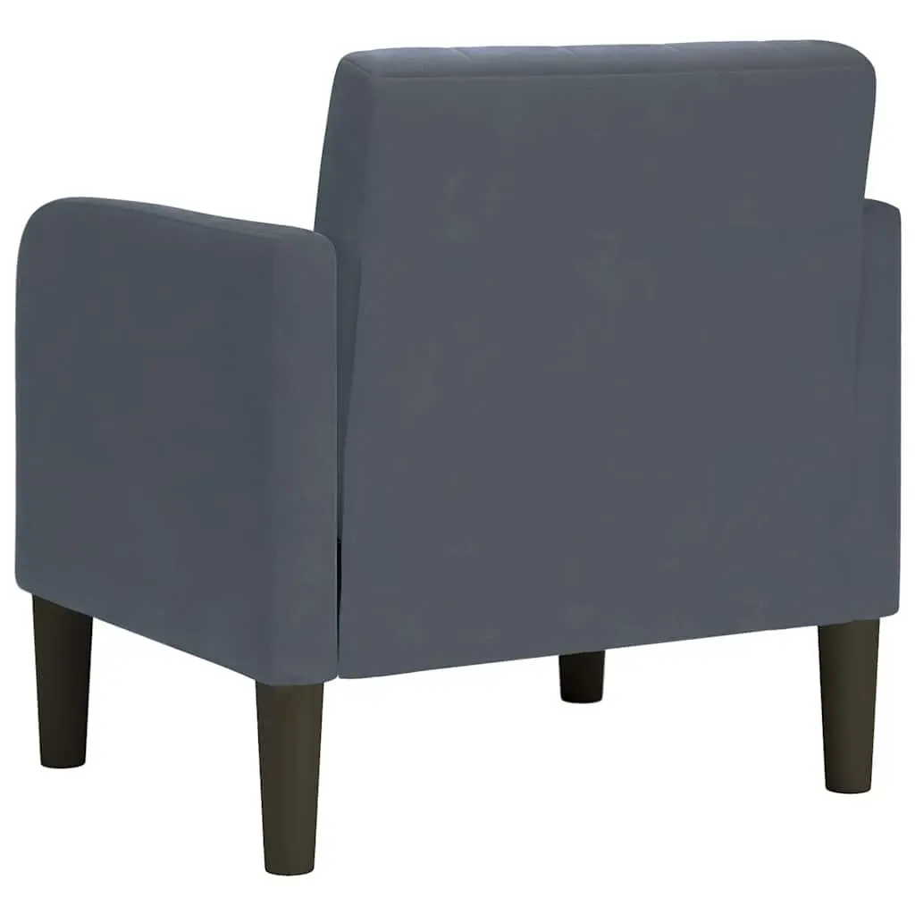 Arm Chair Grey Velvet Sofa Seat 54 cm