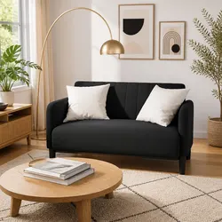 Your Cozy Black Velvet Loveseat Sofa Awaits