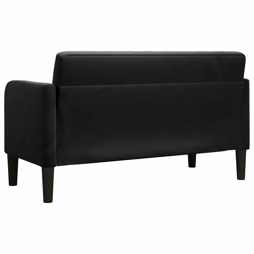 Loveseat Sofa Black 109cm Velvet Compact Two-Seater Couch Modern Living Room