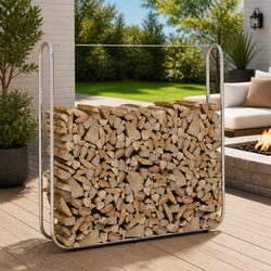 Friendly Firewood Rack 150x25x150 cm in Galvanised Steel