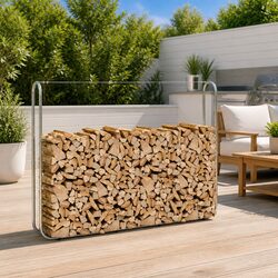 Friendly Firewood Rack: 200x25x150 cm Galvanised Steel