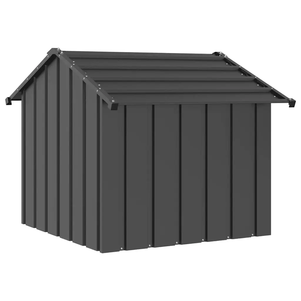Dog House with Roof Galvanised Steel Outdoor Pet Shelter Entrance 85x107x81cm