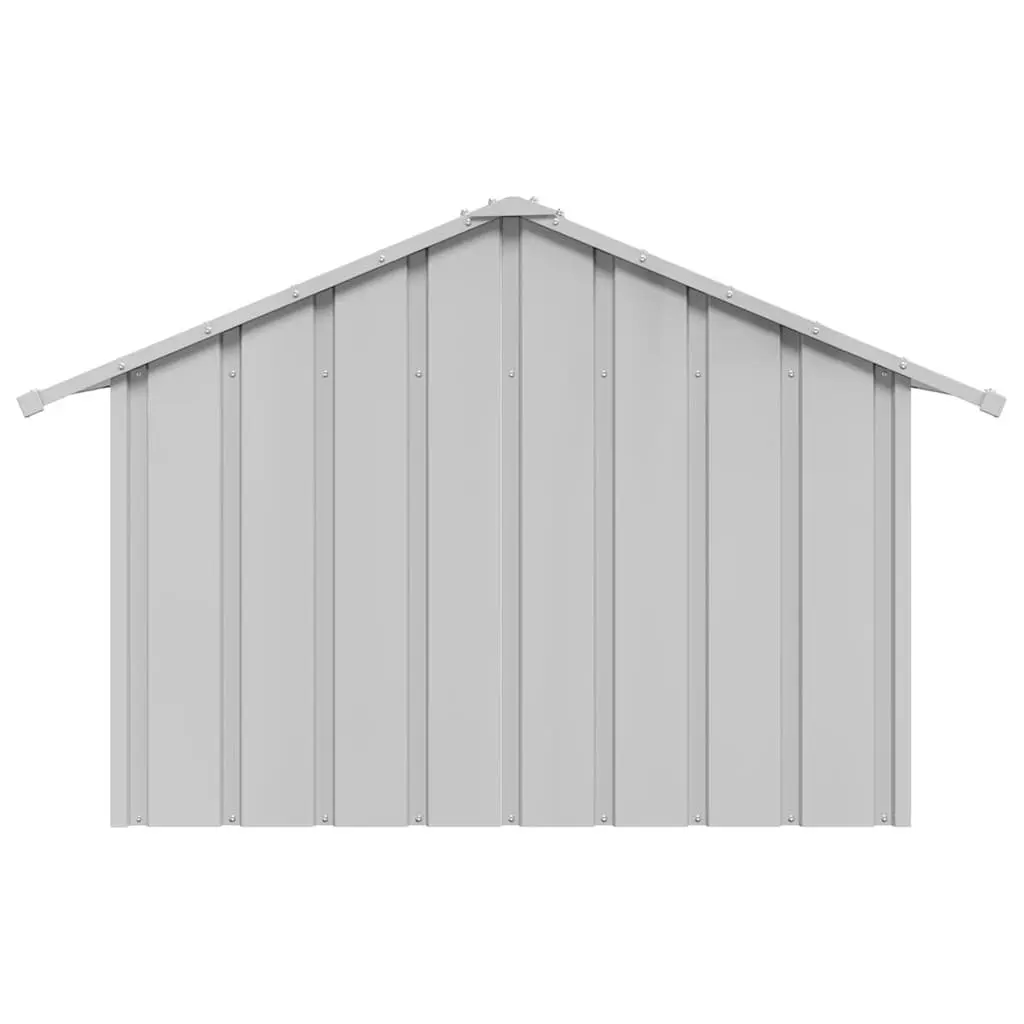 Dog Kennel Galvanised Steel Outdoor Shelter with Roof Grey 83 x 130 x 85 cm