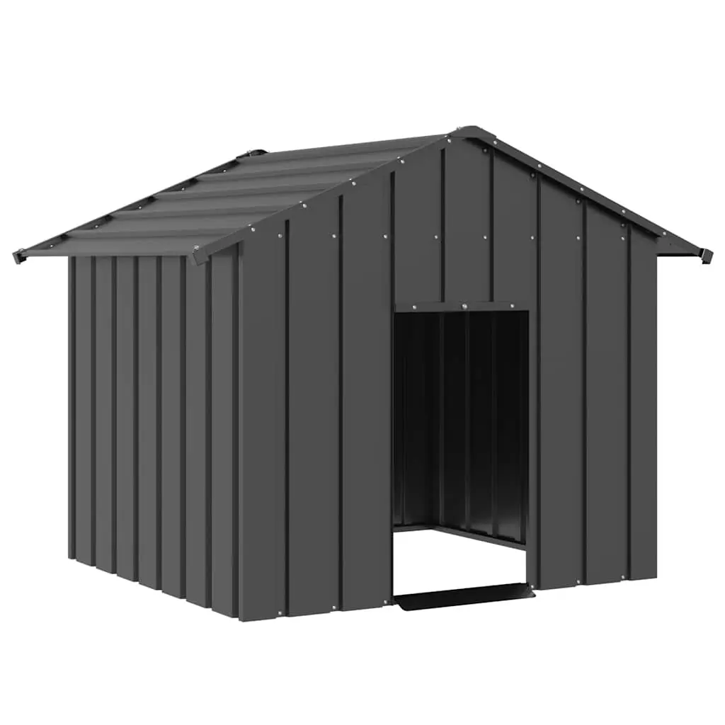 Dog House Galvanised Steel Outdoor Shelter with Roof 131 x 101 x 102 cm