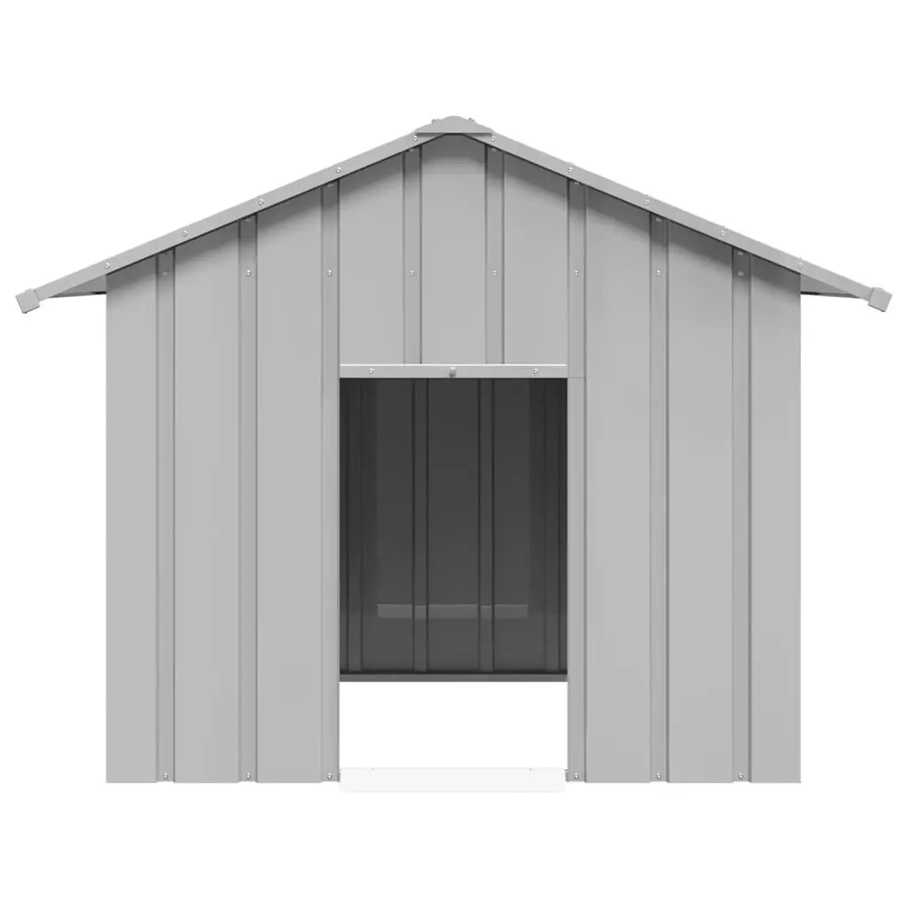 Dog House Galvanised Steel Outdoor Shelter with Roof 131 x 101 x 102 cm
