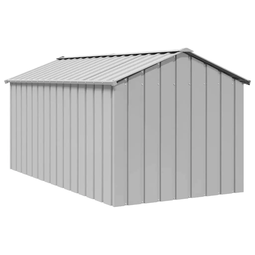 Dog House Galvanised Steel Outdoor Shelter with Roof Grey 114x202x101 cm
