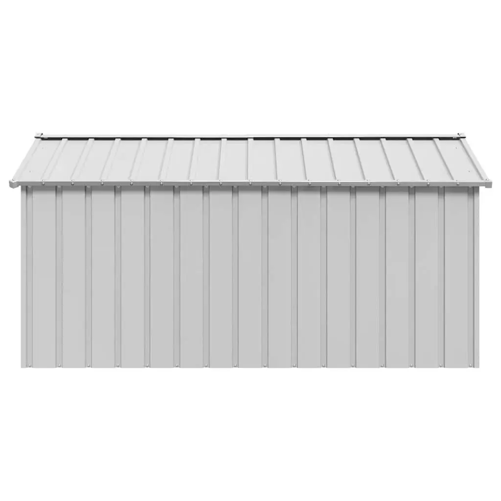 Dog House Galvanised Steel Outdoor Shelter with Roof Grey 114x202x101 cm