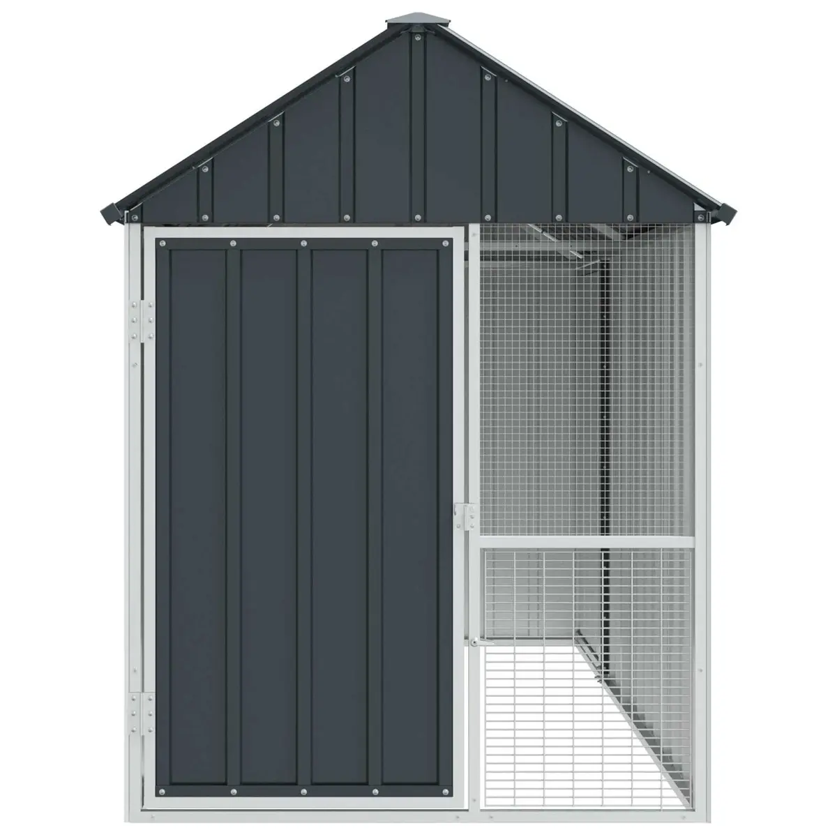Bird Cage Anthracite Outdoor Garden Aviary Galvanised Steel Rectangular