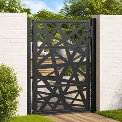 Welcome to Your New Garden Gate: Black Steel Lockable Option