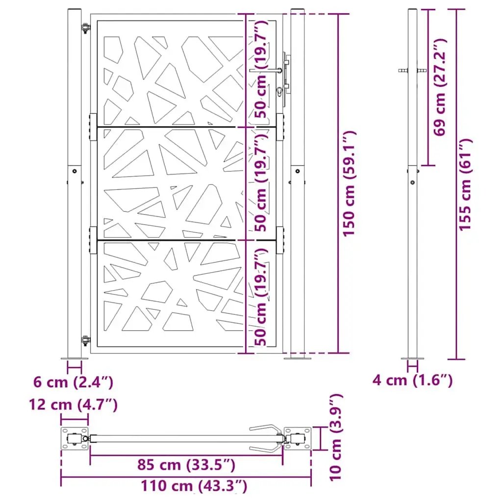 Black Steel Garden Gate