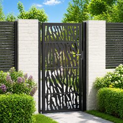 Enhance Your Space with a Lockable Black Steel Garden Gate