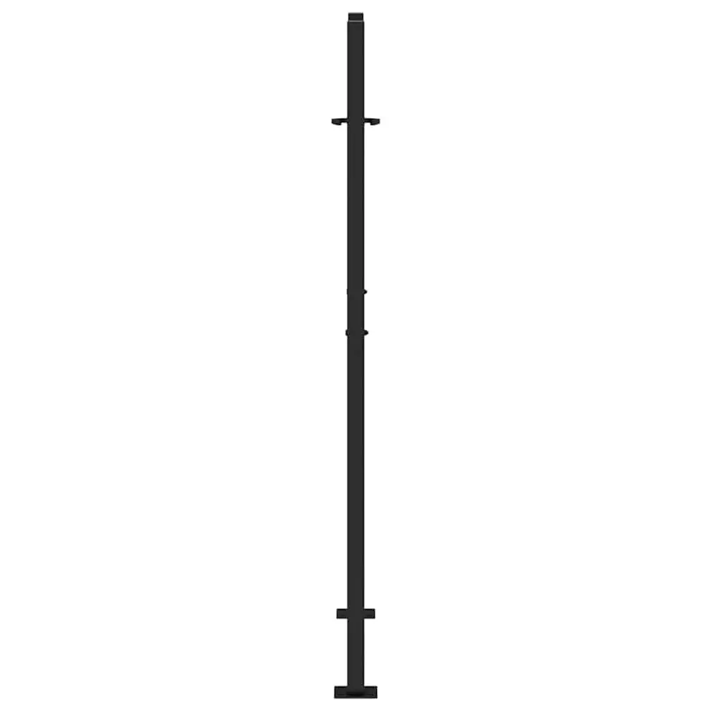 Garden Gate Black Steel Outdoor Fence Entry Cross Design 100x150 cm Lockable