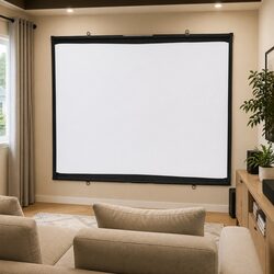 Projection Screen Wall-Hanging 50 Inch 4:3 Aspect Ratio Matte Display Home