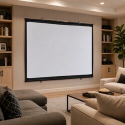 Projection Screen Wall-Hanging 72 Inch 4:3 Matte Home Theater Classroom