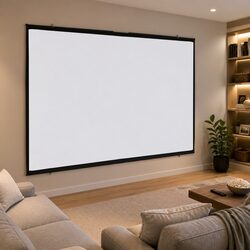 Projection Screen Wall-Hanging 100 Inch 4:3 Aspect Ratio Matte White Home