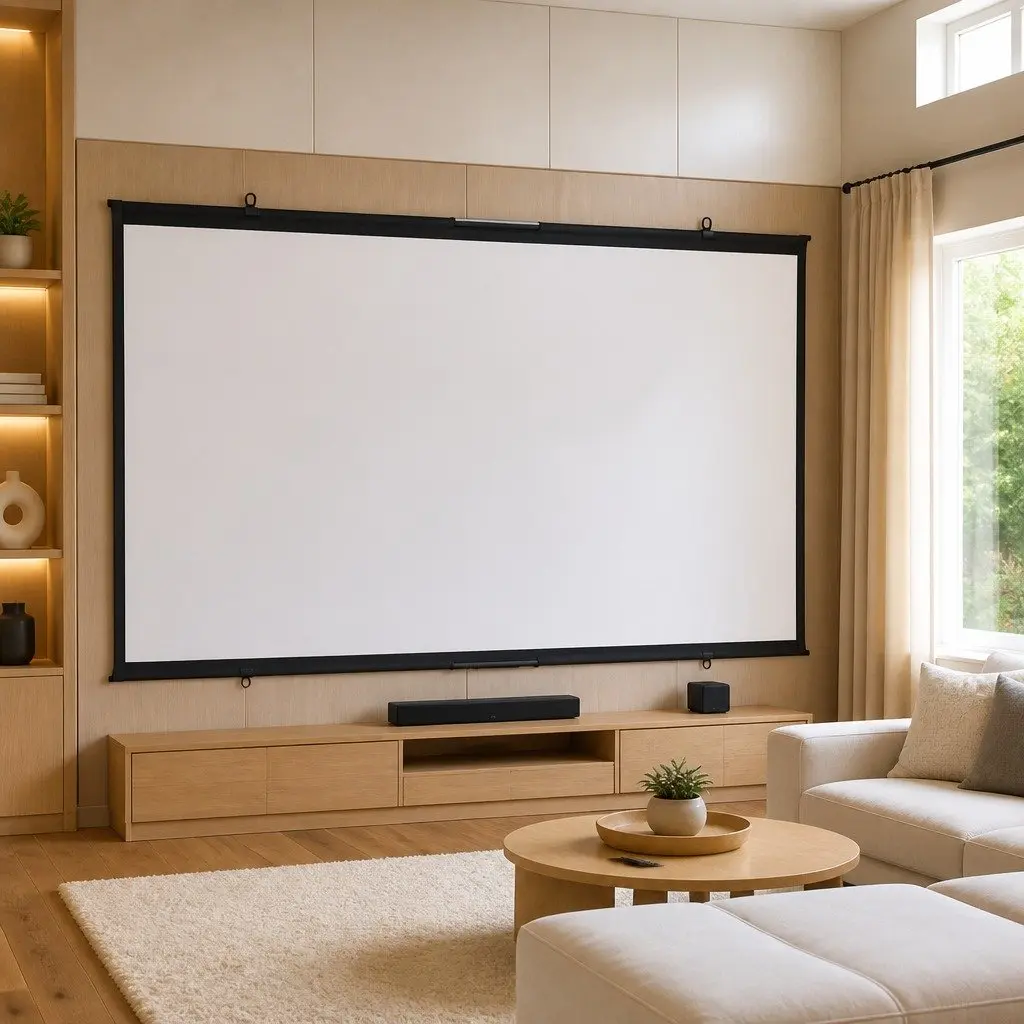 Projection Screen Wall-Hanging 50 Inch 16:9 Matte White Home Theater Office