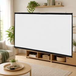 100 Inch 16:9 Projection Screen Wall-Hanging Matte White Home Theater Office