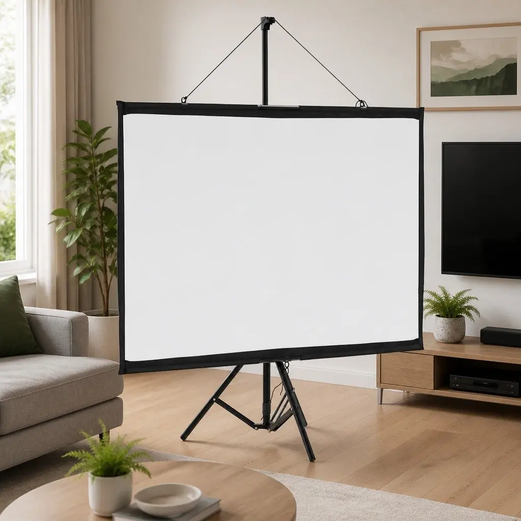 Projection Screen 50 Inch 4:3 Tripod Portable Matte for Home Theater Office