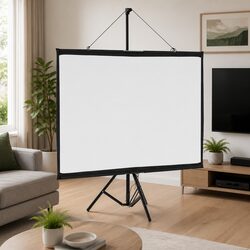 Projection Screen 50 Inch 4:3 Tripod Portable Matte for Home Theater Office