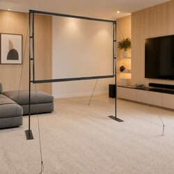 Projection Screen 90 Inch 4:3 Portable Stand Display Home Theater Office