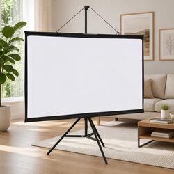Projection Screen 60 Inch 16:9 Tripod Stand Portable Matte White Home Theater